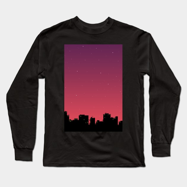 Night city Long Sleeve T-Shirt by maryallen138